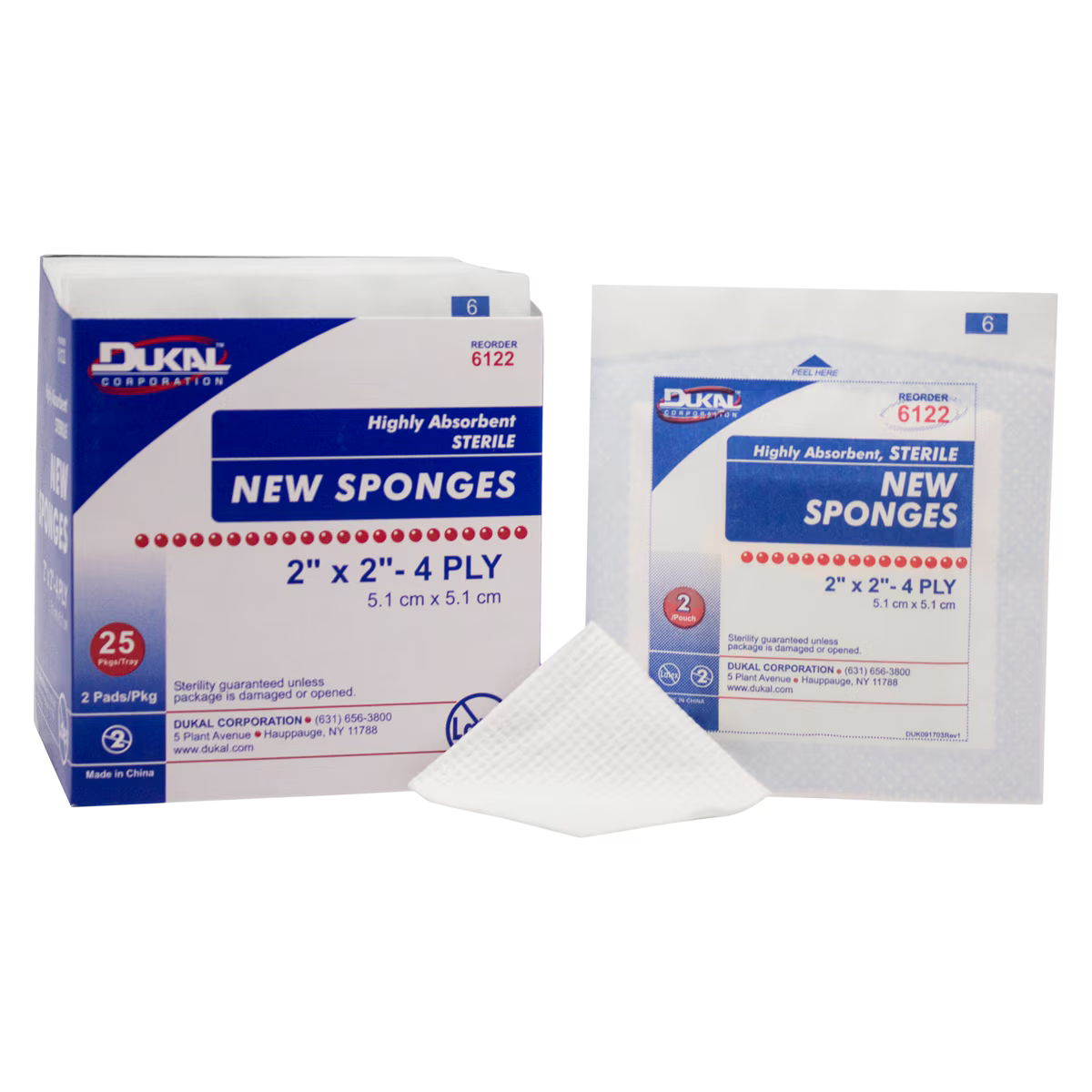 New Rayon/Polyester Blend New Sponge 2x2" 4 Ply Sterile Non-Woven LF