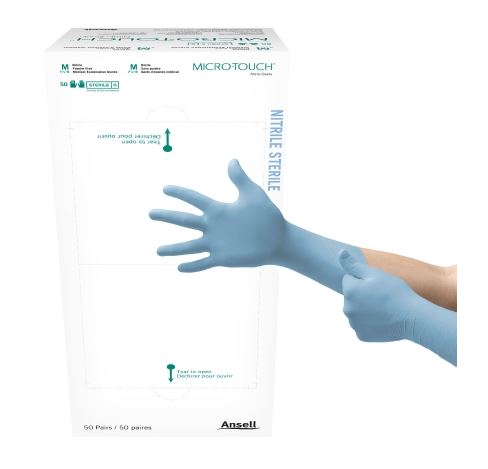 MICRO-TOUCH Nitrile Exam Gloves Extended Blue Sterile