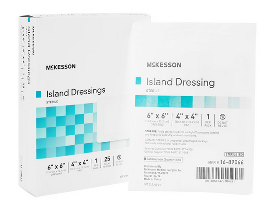 Island Dressing McKesson 6 X 6 Inch Square Sterile