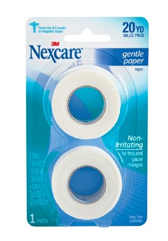 Medical Tape Nexcare™ Gentle White 1 Inch X 10 Yard Paper NonSterile