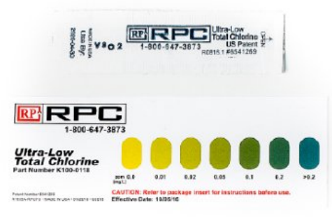 RPC Ultra-Low Total Chlorine Test Strips 100/pk