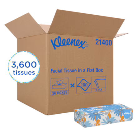 Kleenex Facial Tissue White 2 Ply 100/Bx
