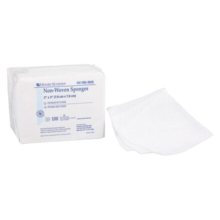 Viscose Non-Woven Sponge 3x3" 4 Ply Non-Sterile Square LF 100/Pk