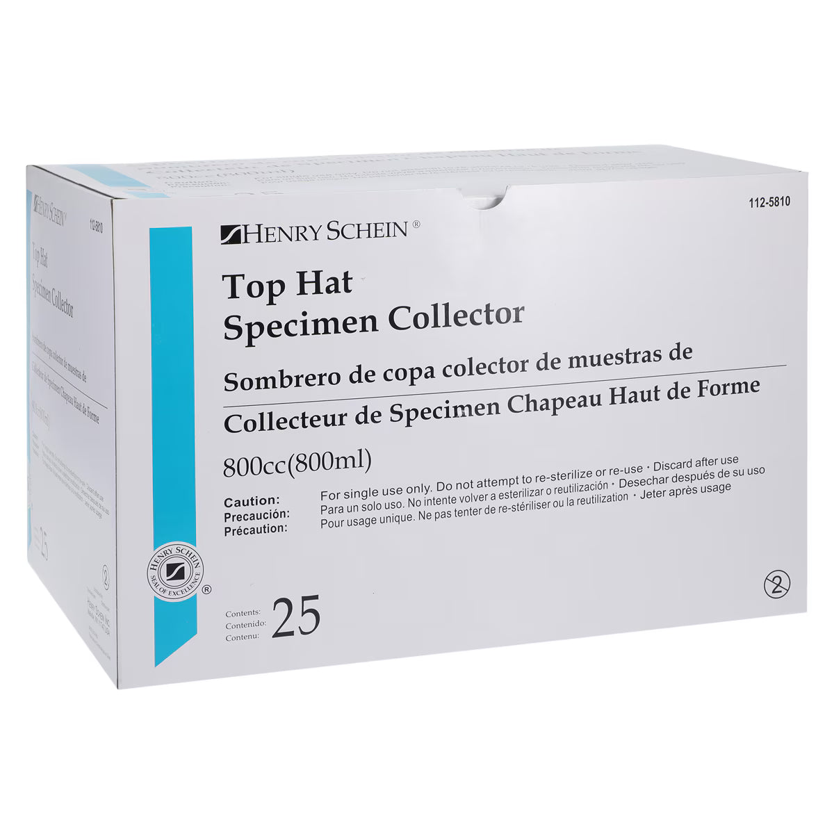 Top Hat Specimen Collector White No Lid 25/Bx