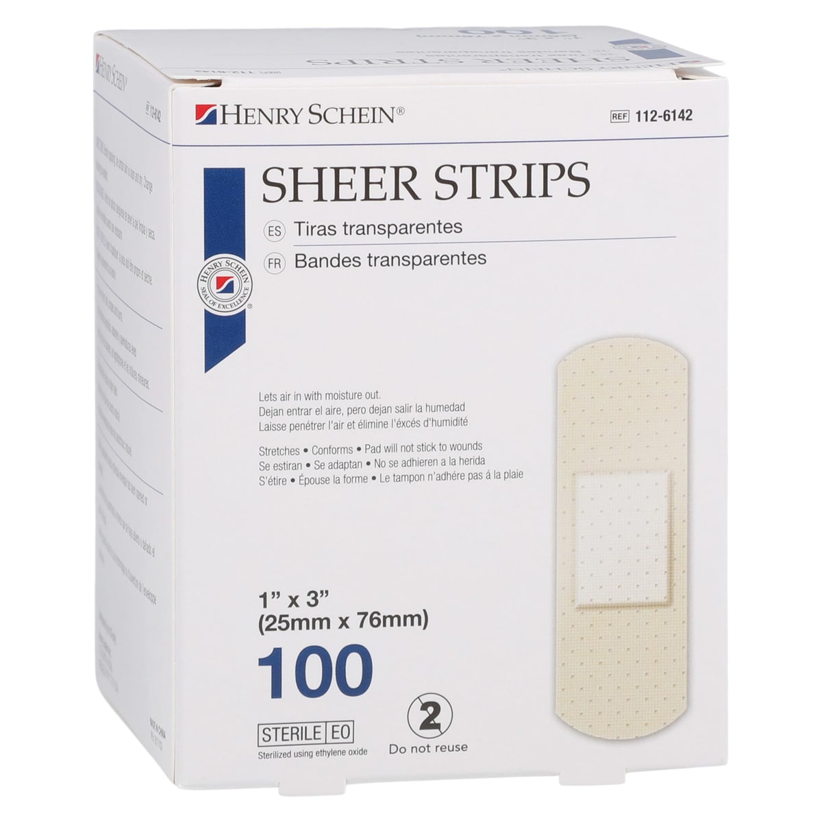 Bandage Strips Plastic 1x3" Flexible Sheer