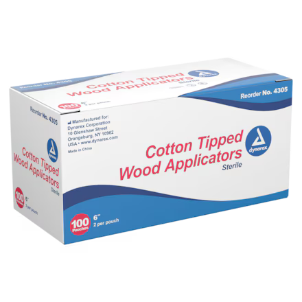 Applicator 6 in Wood Shaft Sterile 100/Bx