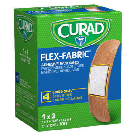 Curad Adhesive Bandage Fabric 1x3" Natural Sterile 100/Bx