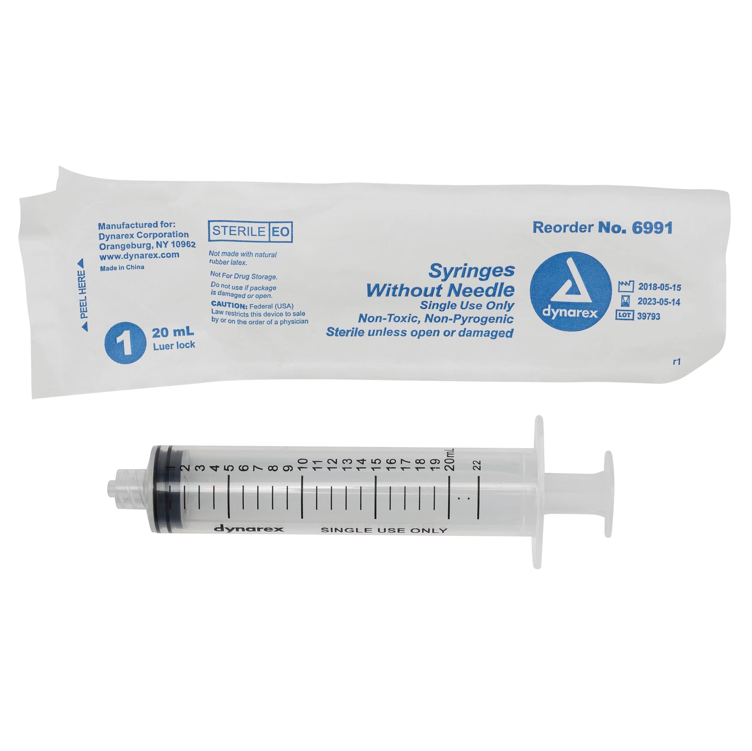 Luer Lock Syringe 20cc Low Dead Space 50/Bx