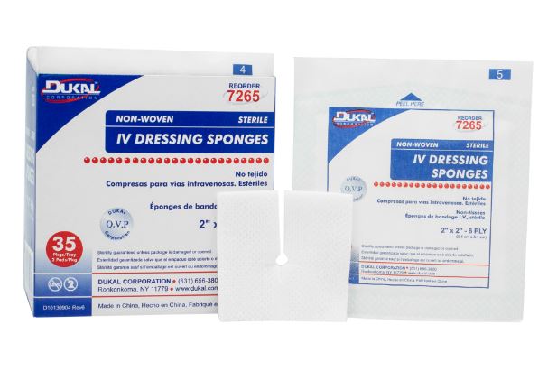 Sterile Non-Woven I.V. Sponges 2" x 2" 6-Ply 35/bx