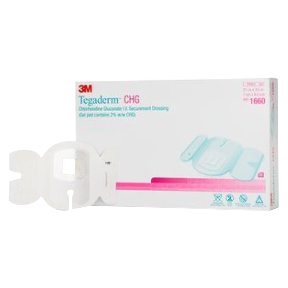 Tegaderm Chlorhexidine Gluconate IV Dressing 2-3/4x3-3/8" Adhesive White LF