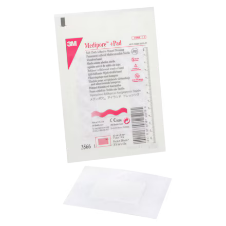 Medipore +Pad Soft Cloth Dressing Dressing 3-1/2x4" Sterile