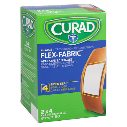 Curad Adhesive Bandage Woven Fabric 4x2" Natural Sterile 50/Bx