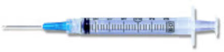 Hypodermic Syringe/Needle 25gx5/8" 3cc Blue Conventional Low Dead Space 100/Bx