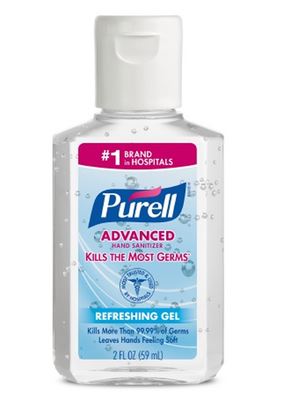 Purell Advanced Hand Sanitizer, 2 fl oz Portable Flip Cap Bottle